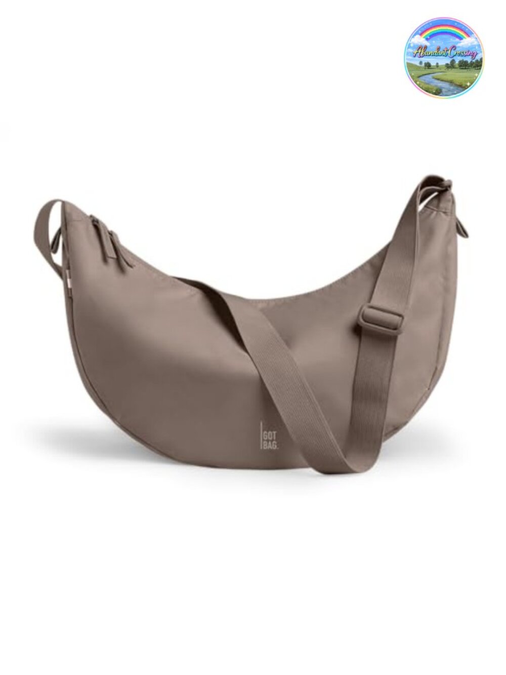 Water-Resistant Crescent Crossbody Bag with Adjustable Strap